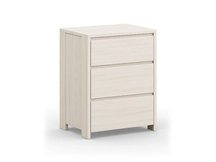 Naturwohnen Kommode Massivholz 78x60x45cm Natürlich Weiß lasiert Serie Arbor Schubladen mit Soft Close mit bioola® colour veredelt