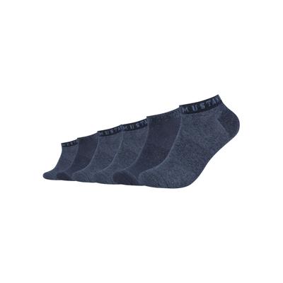 Socken MUSTANG "casual", Herren, Gr. 39-42, blau (jeans, mix meliert), Baumwollmischung, meliert, normal, Socken Socken, mit softem Materialmix