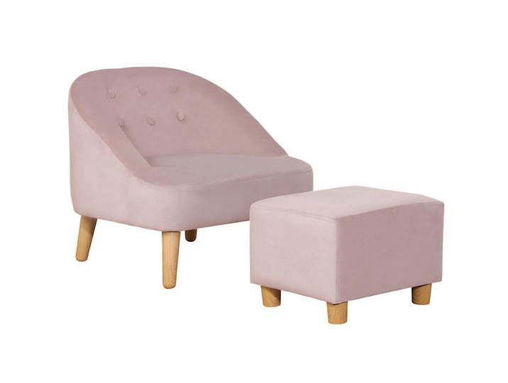 Homcom Kindersessel, Rosa, Eukalyptusholz, Holz, 51x50x51 cm, Babymöbel & Kindermöbel, Babyzimmer, Kindersessel & Kindertische