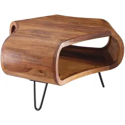 COUCHTISCH Sheesham Holz in Landhaus-Stil mit Stauraum, Maße 55x38x55 cm