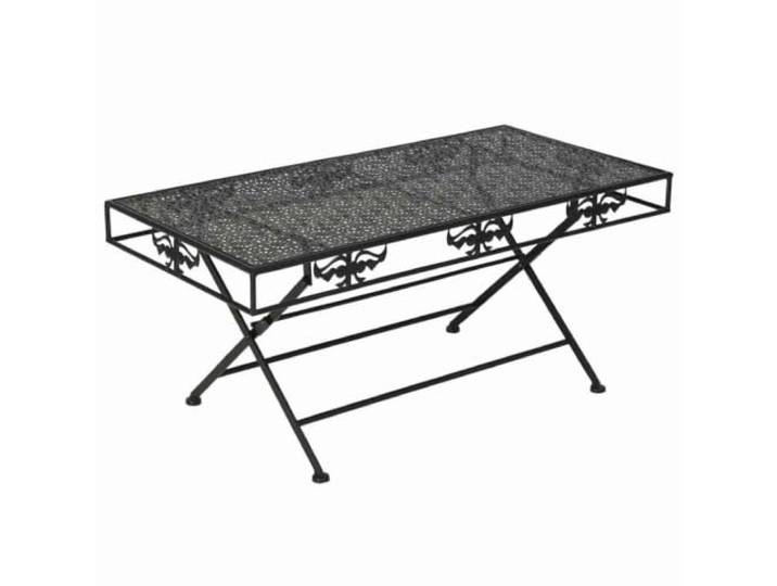 GHVBNMF Klappbarer Couchtisch Vintage Metall Schwarz 100x50x45 cm Rustikaler Beistelltisch im Antik-Design für Wohnzimmer und Balkon. Praktisch zusammenklappbar und platzsparend.