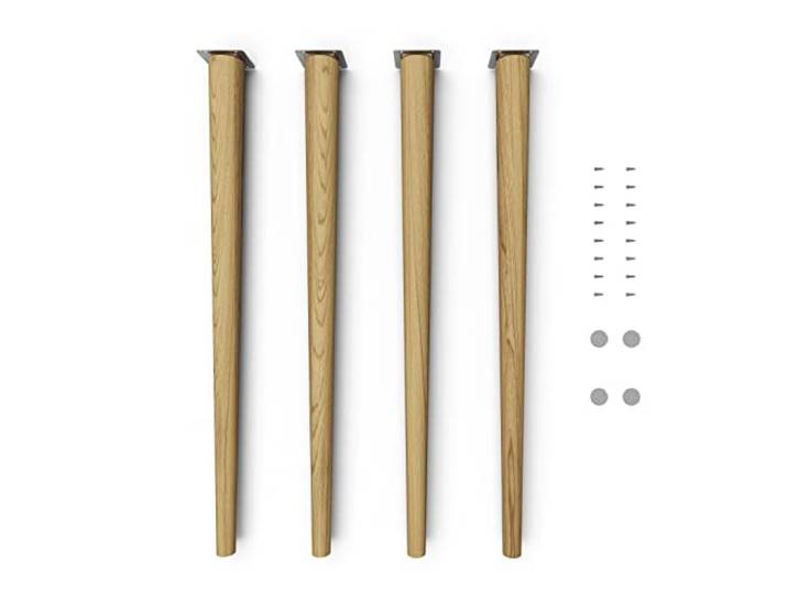 Sossai Tischbeine aus Massivholz Eiche mit Öl-Finish, Clif Round HMF1, 71 cm hoch, rund, gerade Ausführung, für Stühle, Tische