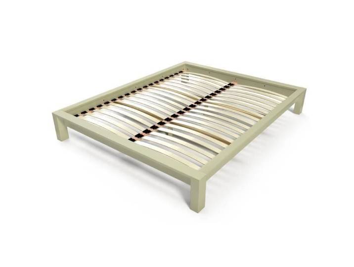 Lit King 2 places bois 140x190 - ABC MEUBLES - Contemporain - A lattes - Bois massif