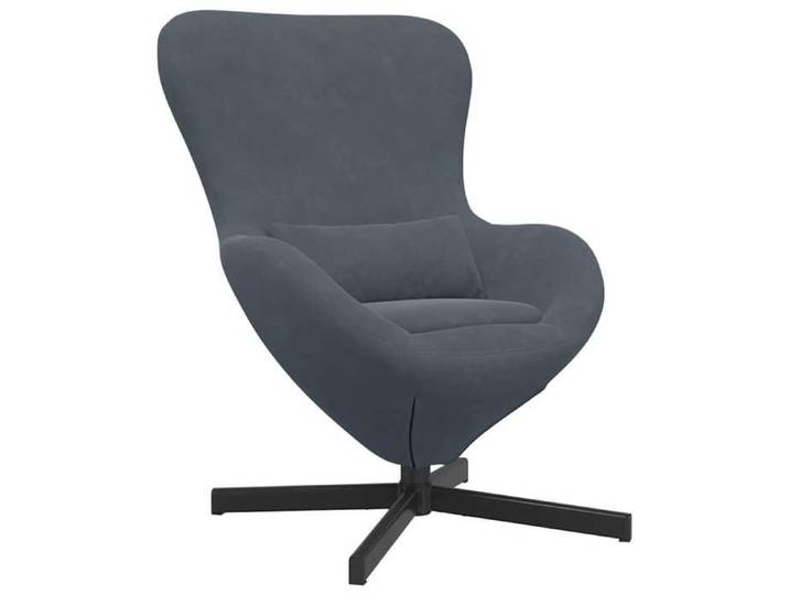 NEW Meuble de salon - vidaxl - Fauteuil œuf Gris foncé 63x73x90 cm Velours - Fauteuil simple{110 kg par siège} 989709