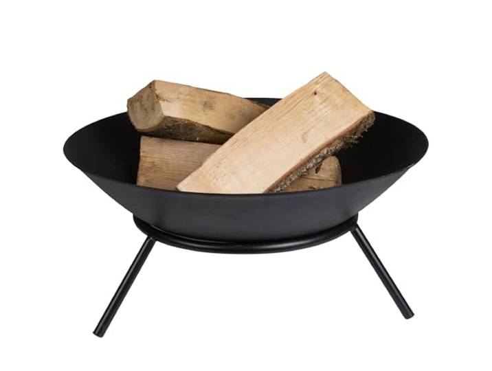 Perel Brasero\, avec Support\, 3 Pieds\, Rond\, 26 x Ø 56 cm\, Fonte\, Noir