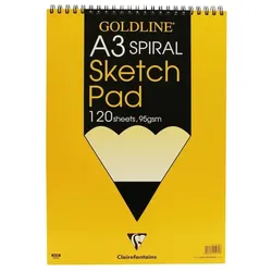Clairefontaine 4x Goldline Sketch Spiralblock, 120 Blatt A3 95g - GSSPA3Z