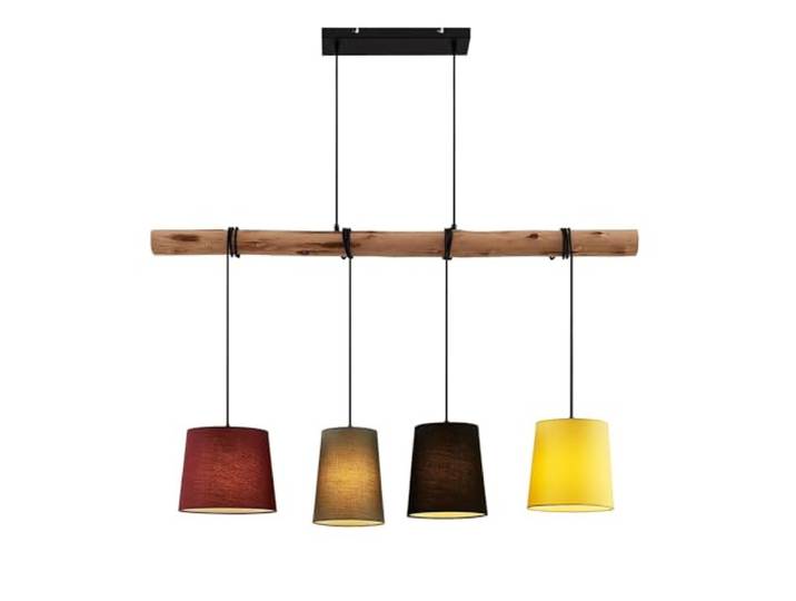 Lindby Hanglamp 'Moskau' (modern) in Hout licht uit hout o.a. voor woon-/ eetkamer - hanglamp met stoffen kap