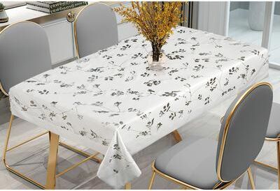 Violet Linen Lisbon Silver Floral Metallic Pattern Tablecloths