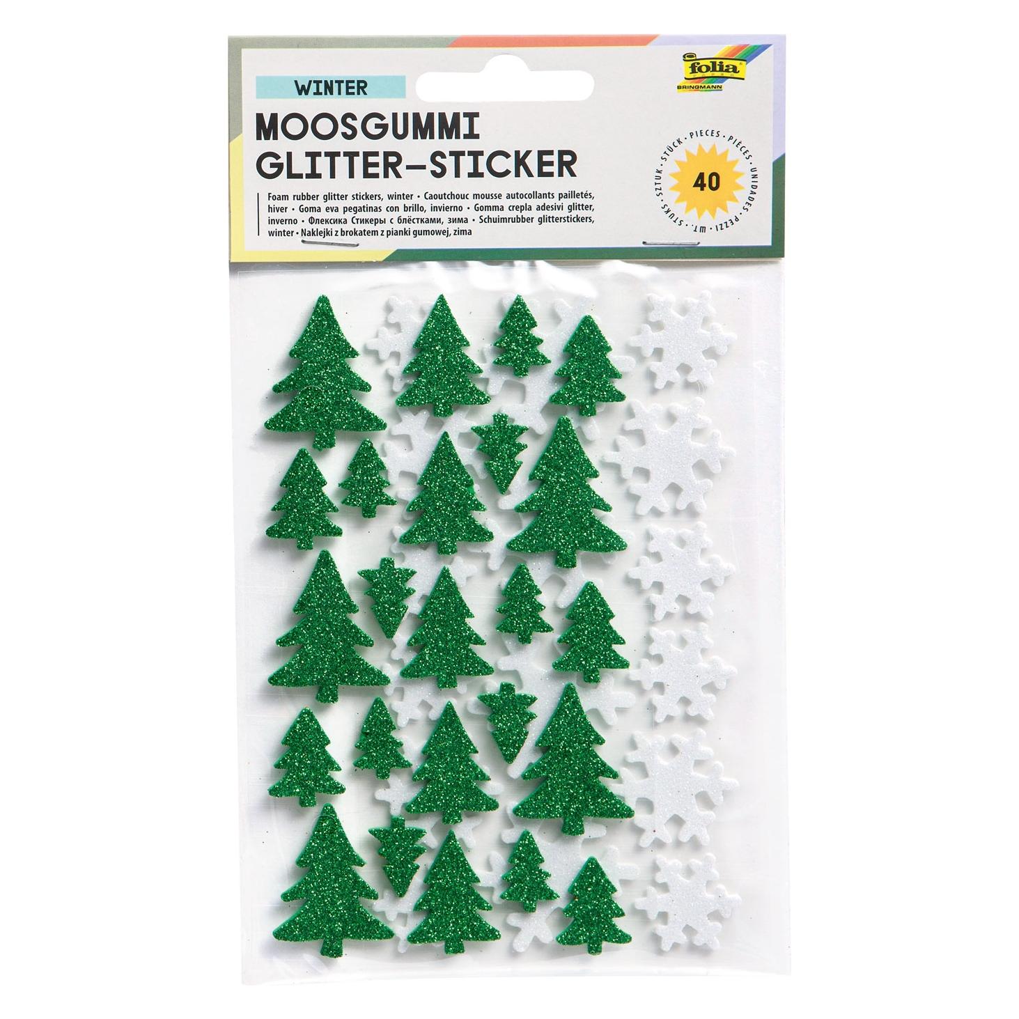 Folia Weihnachtssticker Glitter-Winter (40 Sticker) (23794)