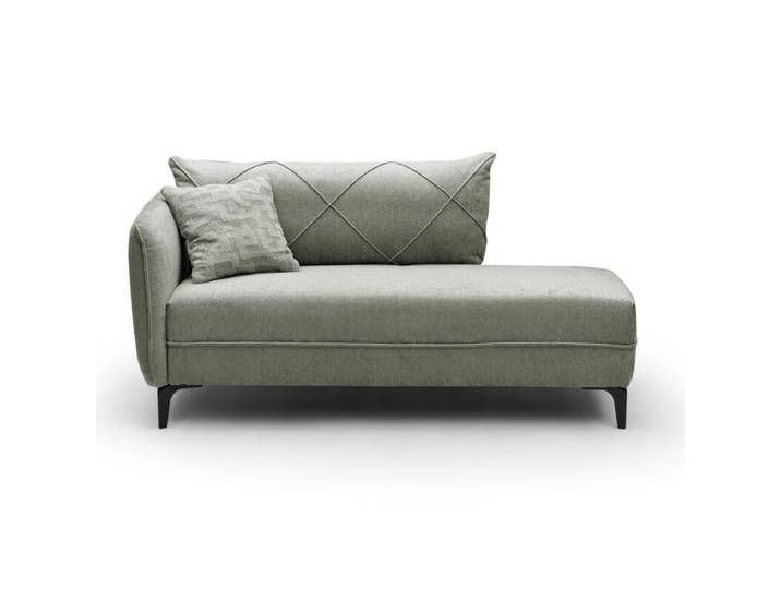 Trendstore Jerina Recamiere in Chenillebezug - Chenille grün - Ausführung links Einzel-Recamiere, ideal für Wohnzimmer, Jugendzimmer oder Gästezimmer, pflegeleichter Bezug aus Chenille, Modernes Design Modern