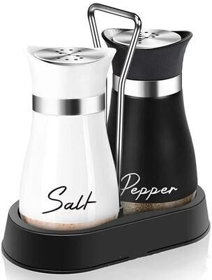 Multisell Products Hub Adjustable Refillable Salt And Pepper Shakers, Kitchen Glass Spice Bottle Set With Pour Holes, Spice Dispenser clear