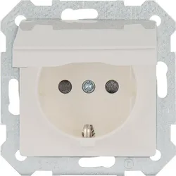 SCHUKO-Steckdose mit Klappdeckel titanweiß/ Schutzart IP20 1 Stück Siemens