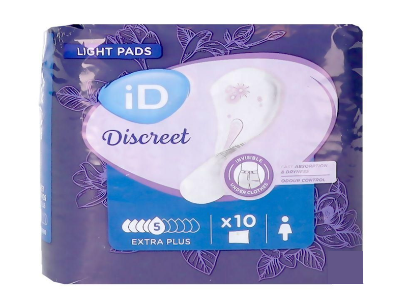 Ontex iD iD Discreet Light Pads Extra Plus - 20 paquets de 10 protections