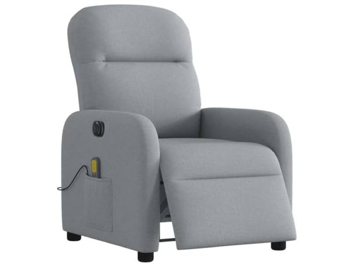 vidaXL Massagestoel elektrisch verstelbaar stof lichtgrijs