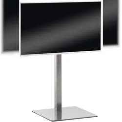 DELUKE TV-Ständer HERNE eckig 64x53x100cm, Metall, Edelstahl Fernsehständer TV Bodenständer