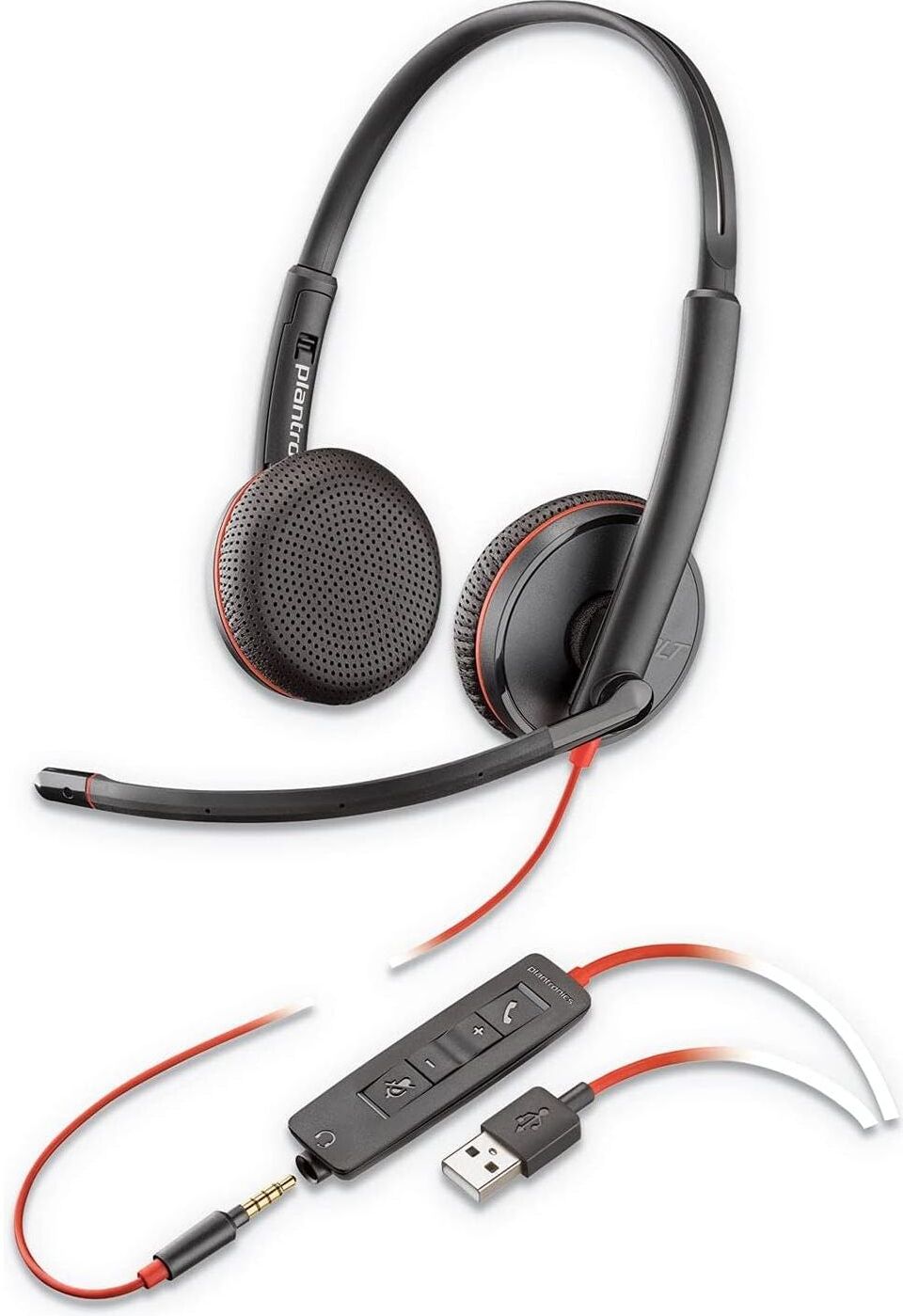 Plantronics Blackwire 3200 Stereo Corded UC Headset With USB & 3.5mm Smart Phone Connectivity, New