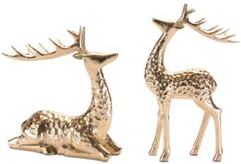 Melrose International Gold Deer Figurines (Set of 2)