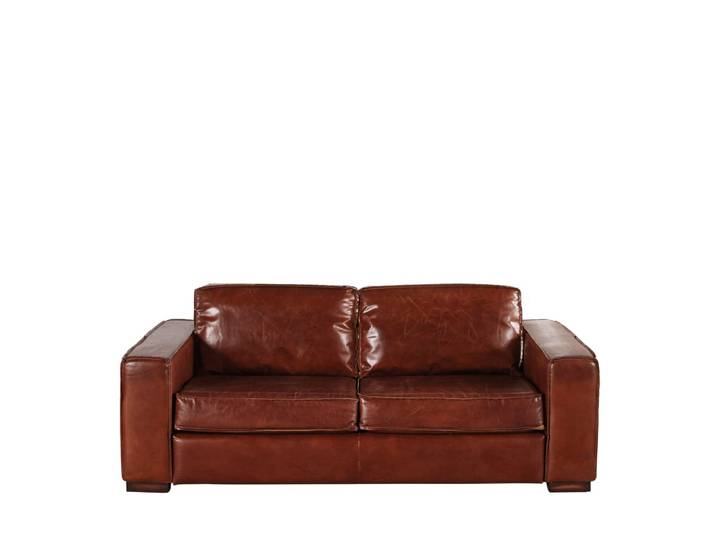 Vintage-Sofa 3-Sitzer aus Leder, braun