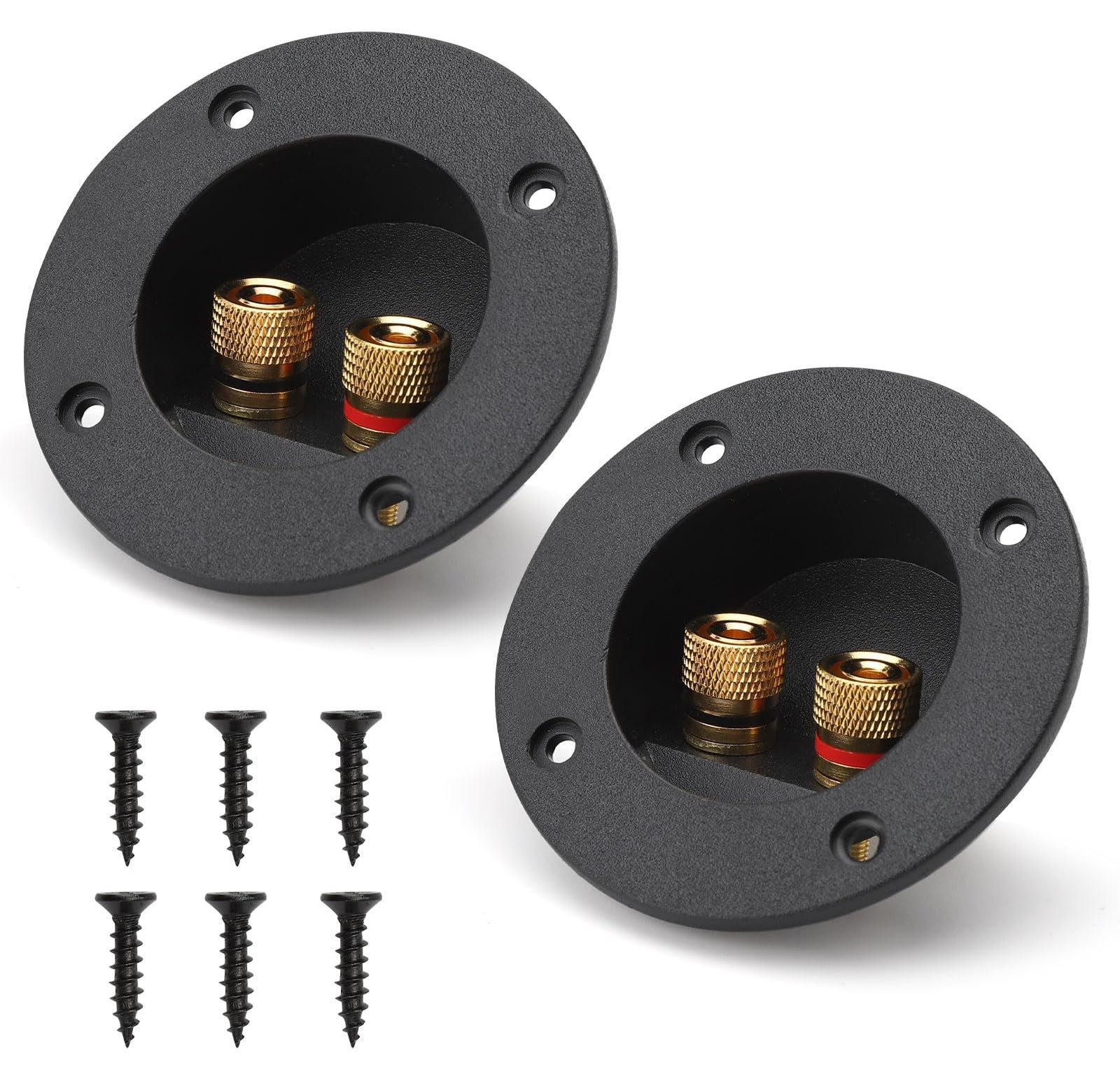 2 stuks zwarte 2-weg luidsprekerbox terminal binding post voor subwoofer