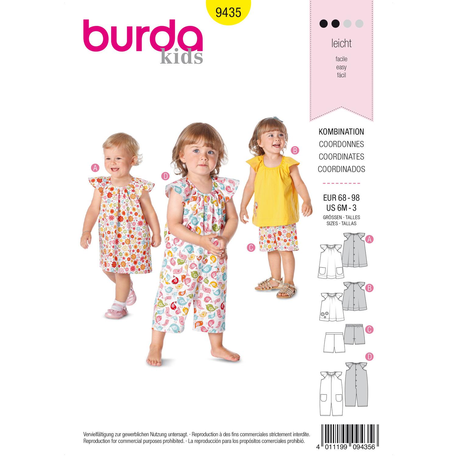 burda Schnitt 9435 "Sommer-Kombination" für Kleinkinder