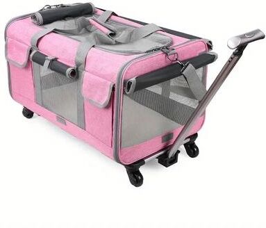 Uplift Essentials Extra Large Detachable Portable Pet Trolley Case pink