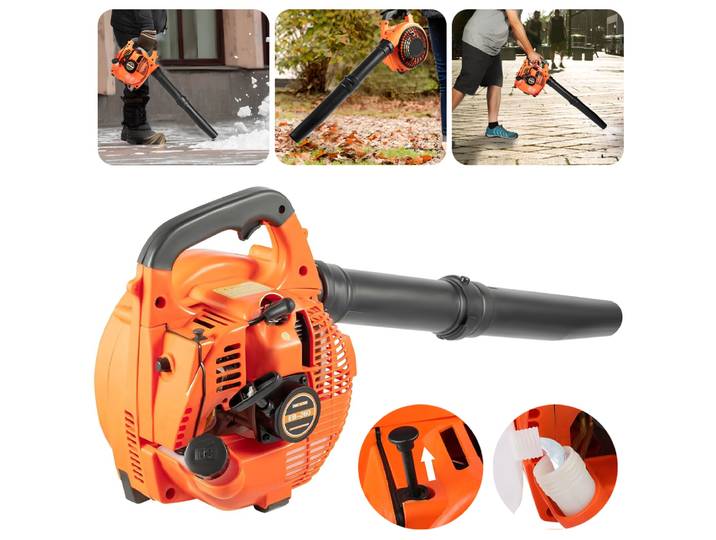 Souffleur d'essence 25,4 cc, souffleur portatif à 2 temps, soufflage de poussière, puissant souffleur de nettoyage pour jardin de pelouse