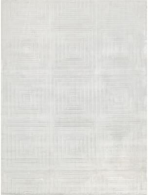 Exquisite Rugs Tovello Modern handloomed Silky Nylon White Area Rug