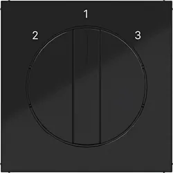 Hager WAF1316BG Zentralstück mit Drehknopf für 3-Stufenschalter, A.x/C.x, nachtschwarz glänzend