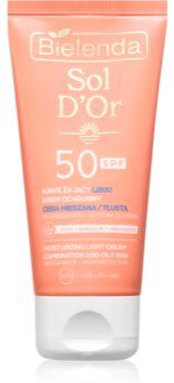Bielenda Sol D’or protetor solar à prova d'água para o rosto SPF 50 50 ml. Sol D’or