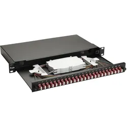 equip LWL-Spleisskasten 24-Port LC-Duplex OM4 1U komplett sw, Server Zubehör, Schwarz