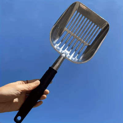 Inspire Picks Heavy Duty Stainless Steel Cat Litter Scoop Long Handle Metal Sifter For Easy Cleaning black Handle