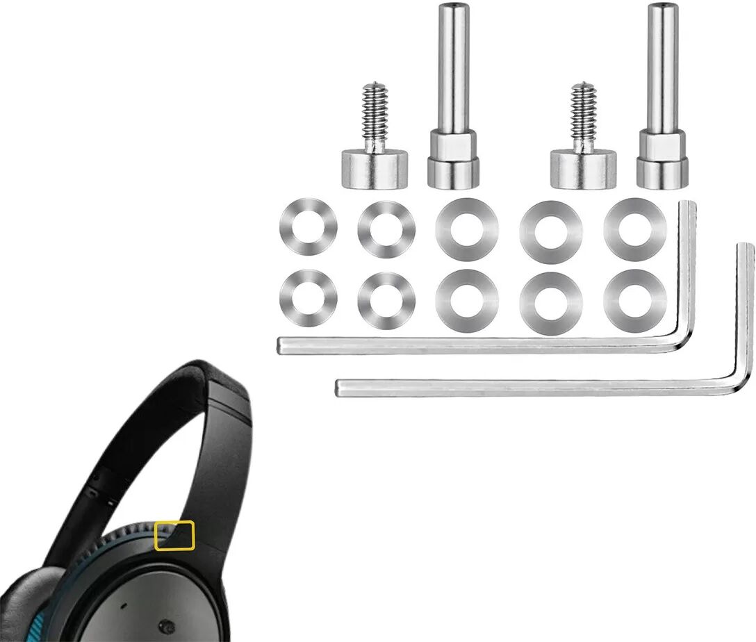 INF Scharnierschrauben-Kit kompatibel mit Bose QuietComfort 25 (QC25) — Zinklegierung Silber Kopfbügel-Ersatz