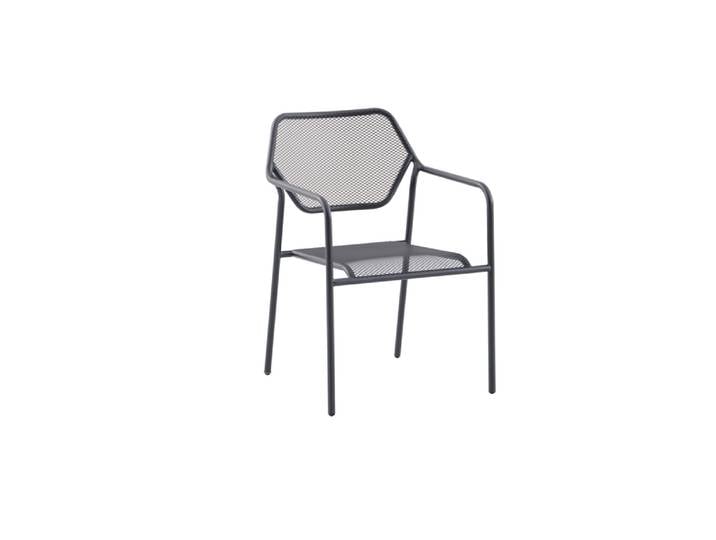 Stapelstuhl, Aluminium, Grau, 60,5×62 cm, Ergonomisch, Klassisch-Modern, MWH