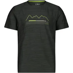 CMP Campagnolo, Herren, Sportshirt, Bedrucktes Dehnbare Shirt (4XL, 58), Schwarz, 4XL, 58