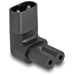 DeLOCK Netzadapter IEC 60320 - C8 auf C7, Stecker / Buchse, 2,5 A, 90° gewinkelt