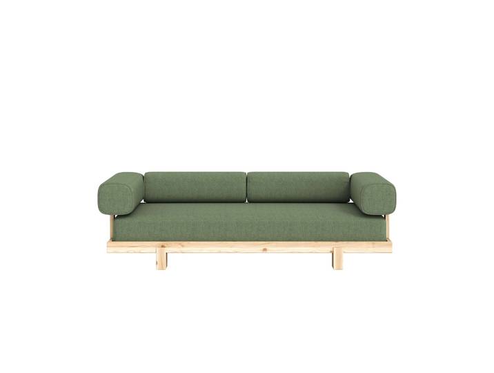 Schlafsofa KARUP DESIGN Stay Sofa Bed, Schlafsofa mit Boxspring, 3 Sitzer, Bettfunktion , matcha grün, B:99cm H:66cm T:214cm, Bezug: 100% Polyester. Kissenfülling: Schaumstoffgranulat, Sofas, Schlafsofa, Boxspring-Matratze mit Sprungfedern, Made in Europe