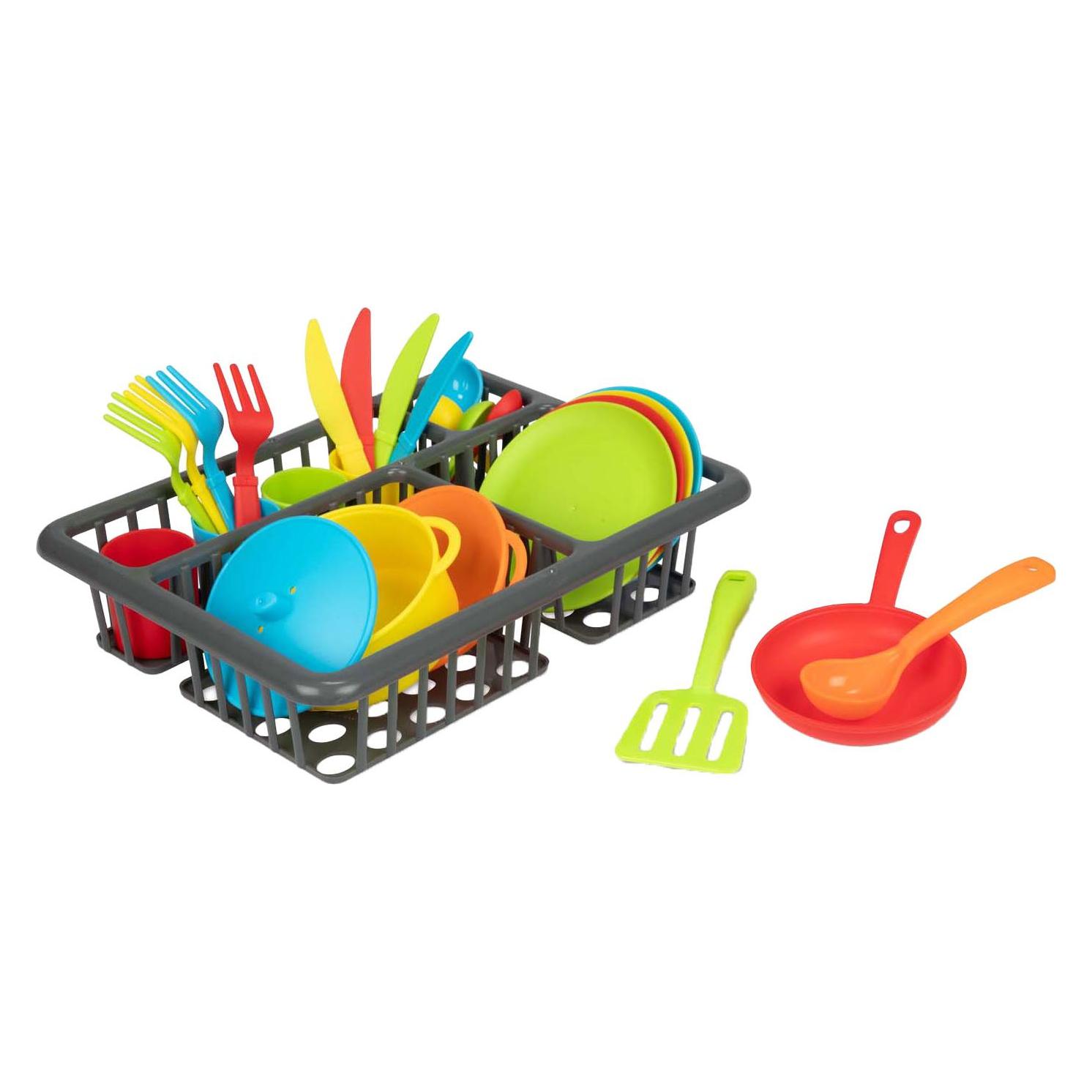 Toi-Toys Home Food Geschirrständer mit Besteck und Pfannen, 27-tlg. (54734021)