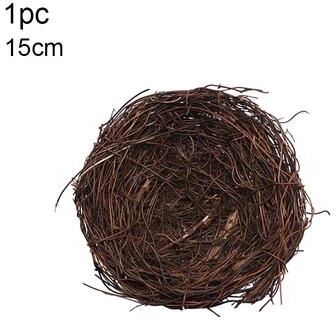 ModernMart Easter Decoration: Round Rattan Bird Nest, Bunny Eggs, Artificial Vine Happy Easter Party Supply For Home Garden Decor Color: 1pc 12cm
