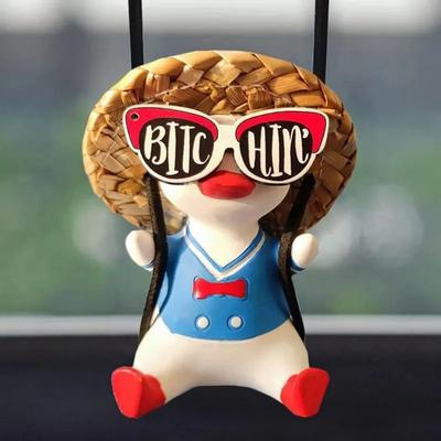Uplift Essentials Cute Swing Duck Car Rearview Mirror Pendant style H