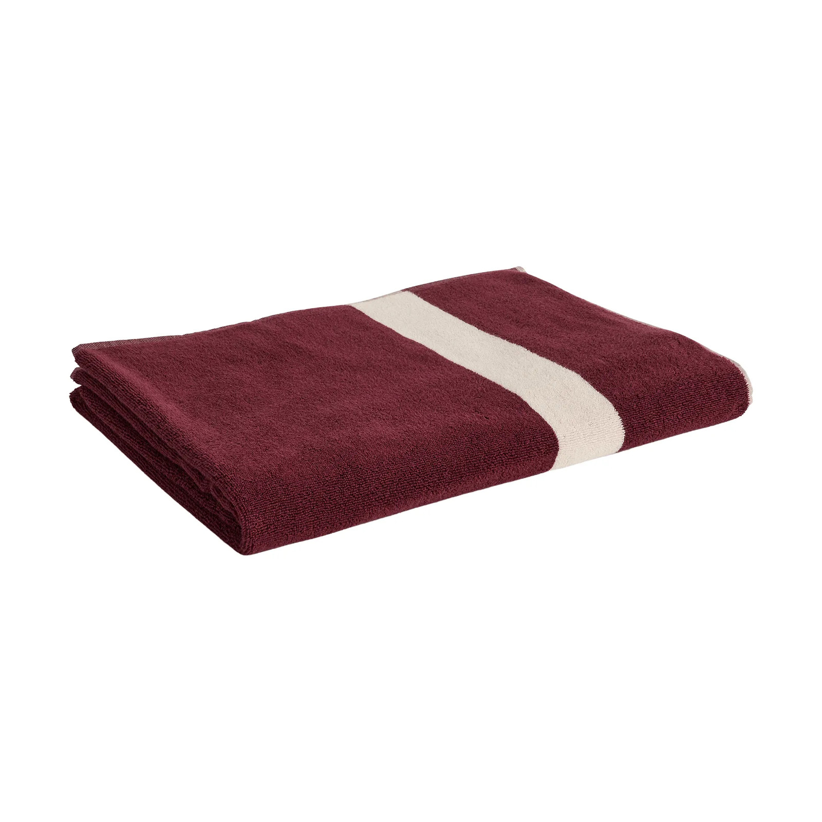HAY Stripe handdoek Bordeaux, 100 x 150 cm