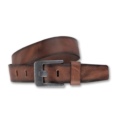 Ledergürtel BERND GÖTZ "Ledergürtel mit markanter dunkler Designschließe", Herren, Gr. 105, marone, Rindsleder, Gürtel Ledergürtel