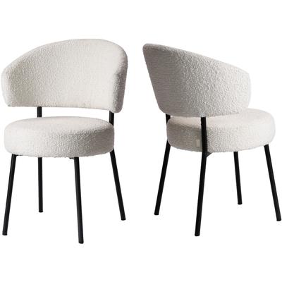 Esszimmerstuhl "Sölve", weiß, B:58cm H:83cm T:59cm, Polyester, LEGER HOME BY LENA GERCKE, Stühle, Esszimmerstuhl, Boucle Bezugsstoff, Metallgestell, Sitztiefe 48 cm