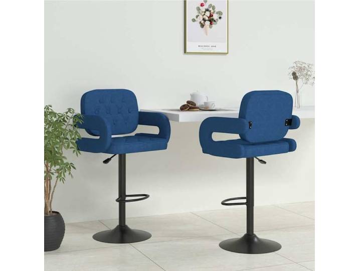 Nouveau Tabourets de bar lot de 2 bleu tissu poids:21.65 kg @1514