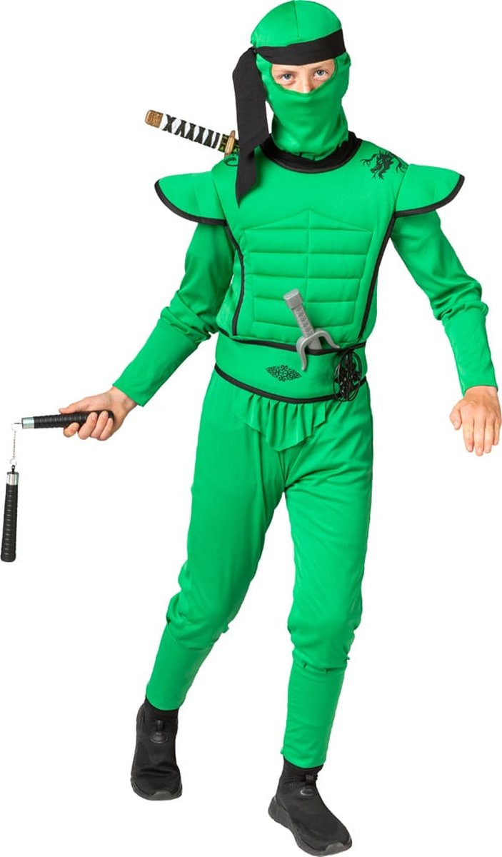 Orlob Ninja Kostuum Kind Groen - Maat 116
