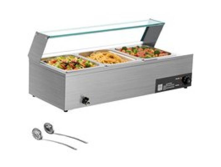 Chauffe-plat électrique - DUOKU - M-2213 - 1500 W - Acier inoxydable - 3 bacs 1/2