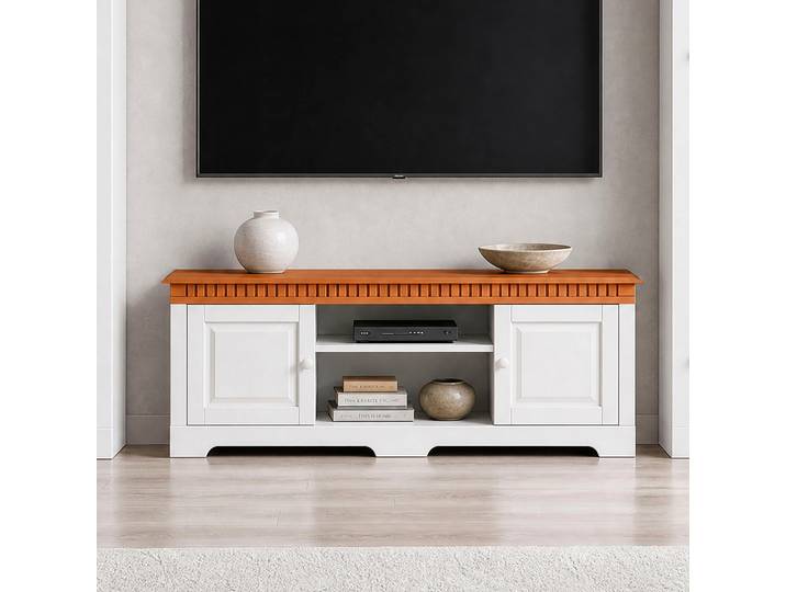 Lowboard OTTO HOME Lisa , weiß (weiß, honig), B:175cm H:55cm T:45cm, Massivholz, Sideboards, Lowboard, Kommode aus schönem massivem Kiefernholz, Breite 175 cm