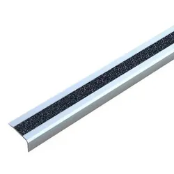 Antirutschtreppenkantenprofil, Aluminium m2, GlitterGrip, schwarz, B 610 mm, klebbar
