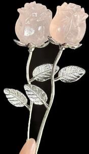 Inspire Essentials CrystalBloom Rose Quartz Flower Ornament Elegant Gift Decor 11