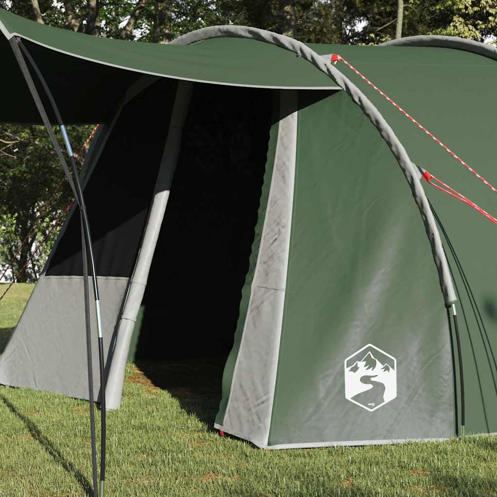 vidaXL Tente tunnel 4 personnes 4 personne Vert et blanc
