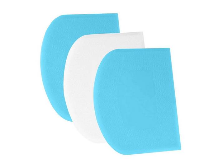 LuxusKollektion Teigschaber Teigschaber 3-teilig flexibel 27x17cm blau/weiß